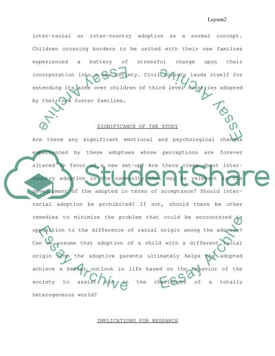 Social Construction of Inter-country Adoption: its Psycho-Social Impact on the Adopted