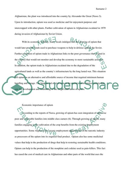 Opium in afghanistan