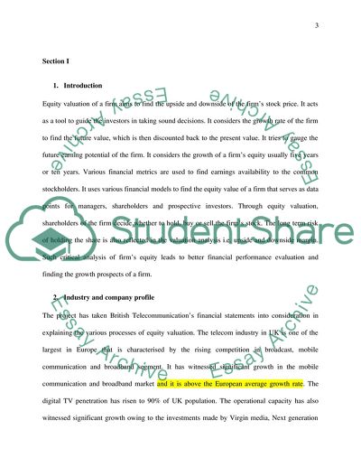 British Telecommunications Financial Statements