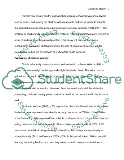 Preventing Childhood Obesity