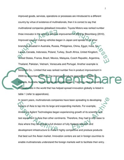 Discuss the Role of Multinationals in the Globalisation of Innovation