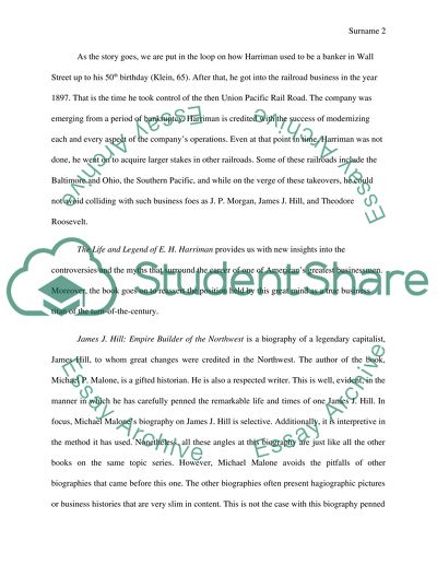 James J Hill and E H Harriman Compare and Contrast