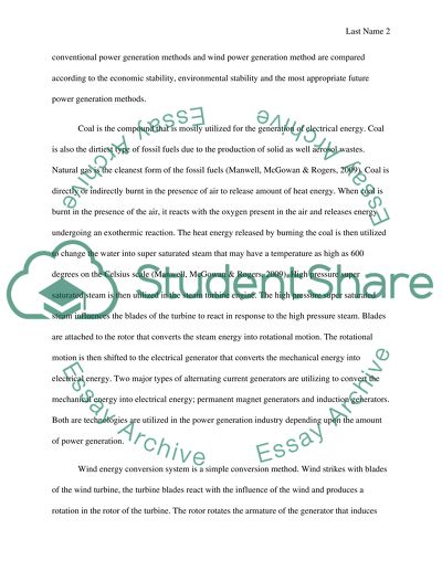 comparison of energy production essay