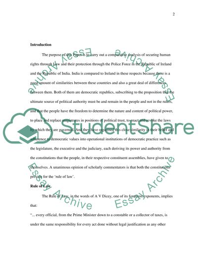 Human Rights, Law and Police Ethics in Ireland and India