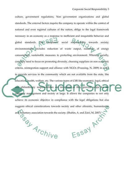 Corporate Social Responsibility External and Internal Factors