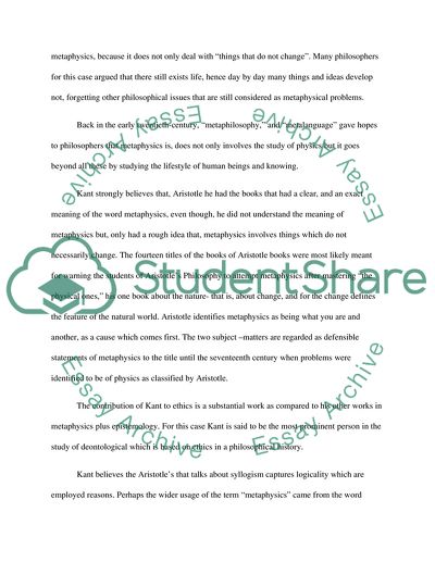 Problems of metaphysics