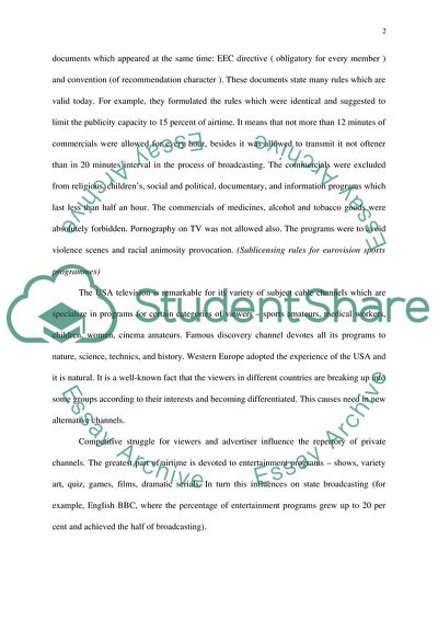 The Schedule of European Television Channel and an American Television Channels Schedule