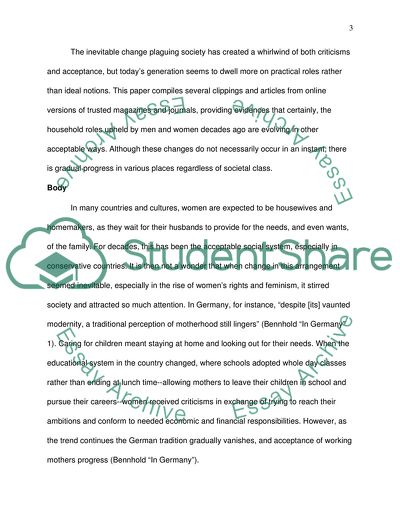 Changing Roles in the Household