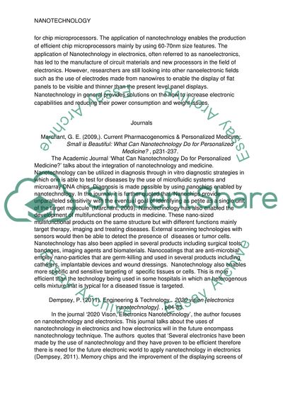 Uses of Nanotechnology in Medicine and Electronics