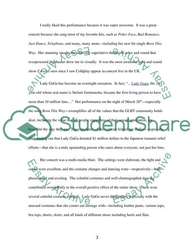 Attend a live concert( this year) and report on it. You must include proof of your attendance