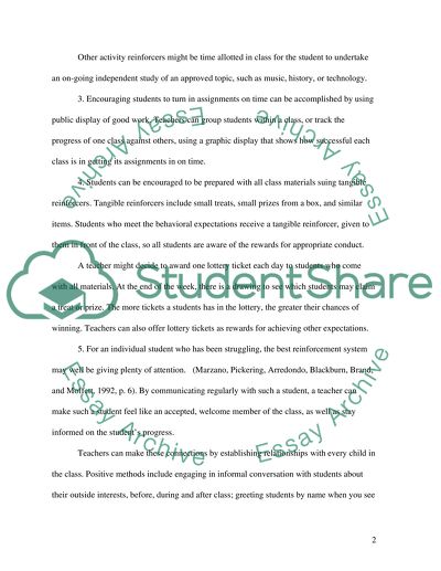 Strengthening Desirable Behavior