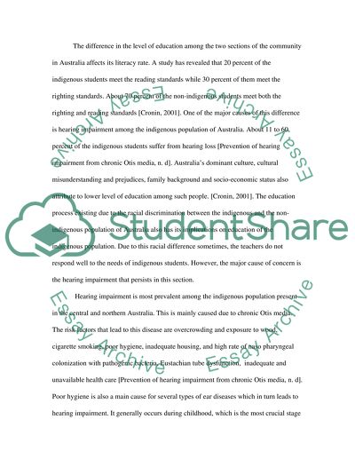 Hearing Impairment among Indigenous Australians