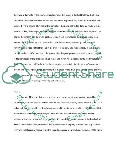 Cause and Effect of Cosmetic Surgery