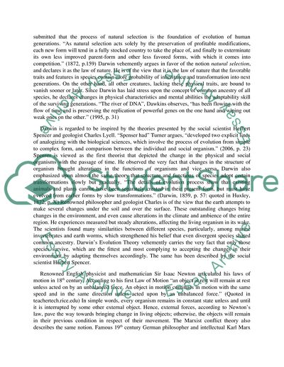 Biological and Social Theories of Evolution