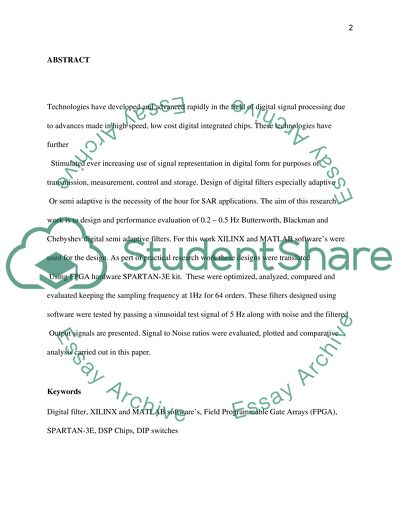 Design of a Bandpass Fir Digital Filter