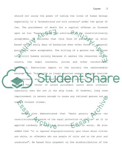 Philosophy of Hugo Bedau and Ernest vd. Haag