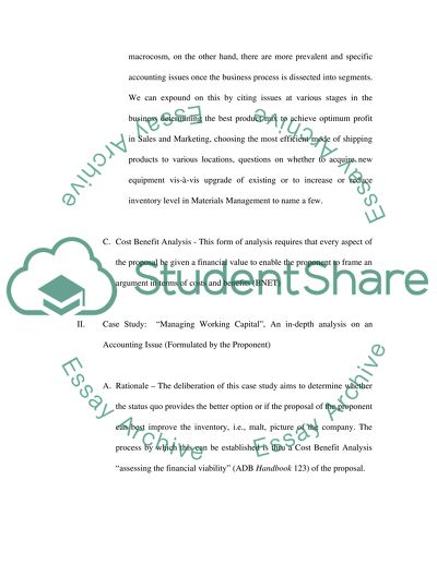 Paper on Accounting Issue