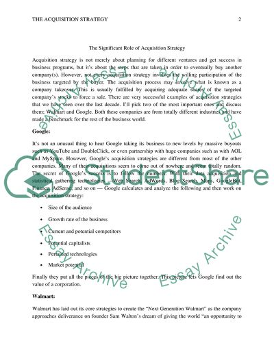 Acquisition Strategy