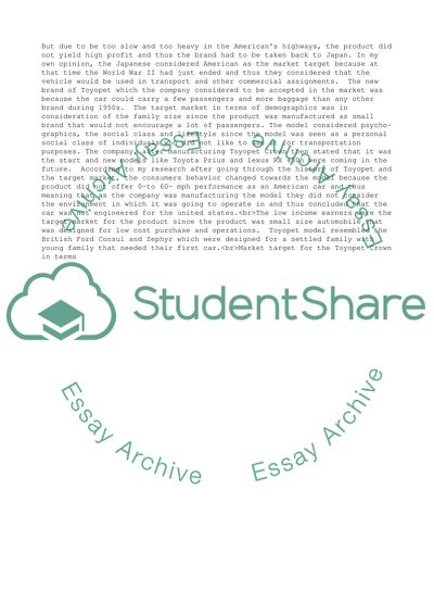 Major Segmentation Variables for the Consumers Market