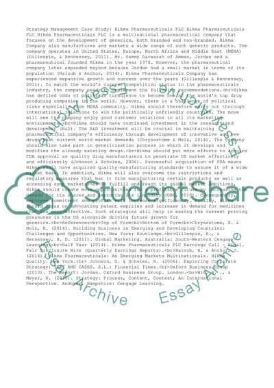 Strategy management case study