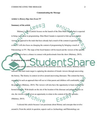 Communicating the Message