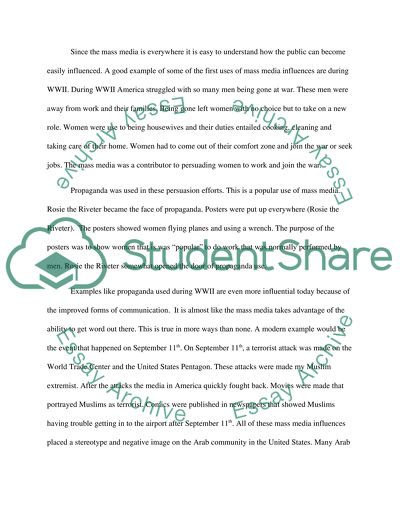 Mass Medias Use Influence on Propaganda to the Public