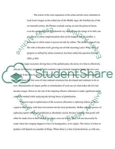 Globalisation: Reshaping the Geographical Imagination