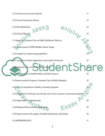Customer Care as a Tool for Accelerated Public Health Care