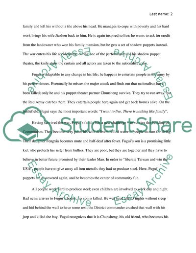 History through Fiction in the Film To Live