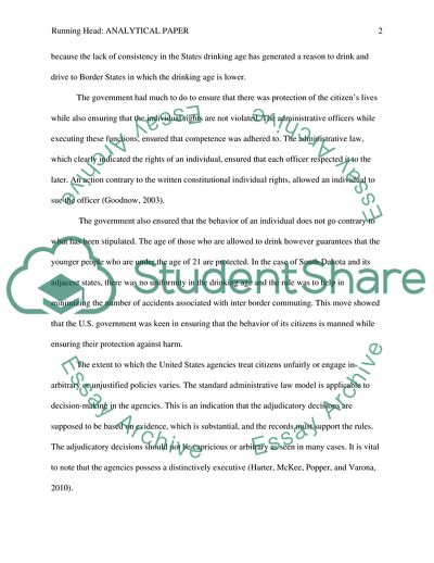Analysis of Role in Checking the Power of the United States Government Administrative Agencies