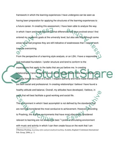 Learning and Knowledge: Personal Assessment