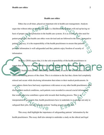 Ethical Aspects of Healthcare