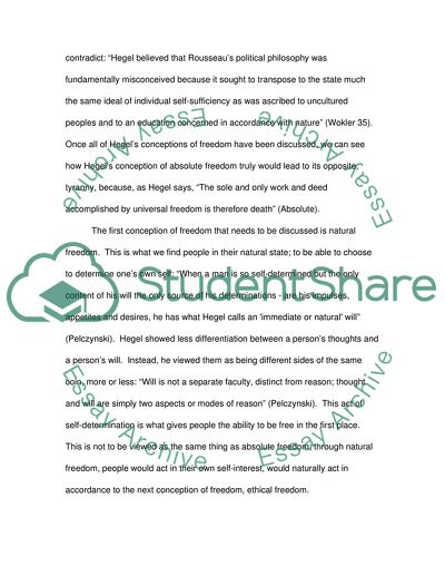 Hegels Conception of Freedom
