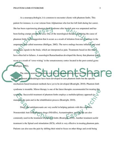 Phantom Limb Syndrome as a Psychological Condition