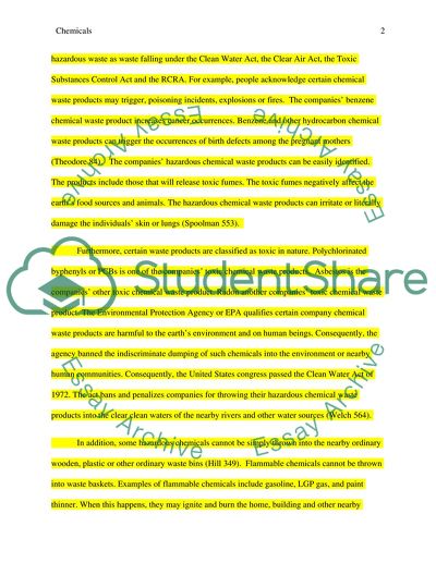 Hazardous Waste, Toxicity