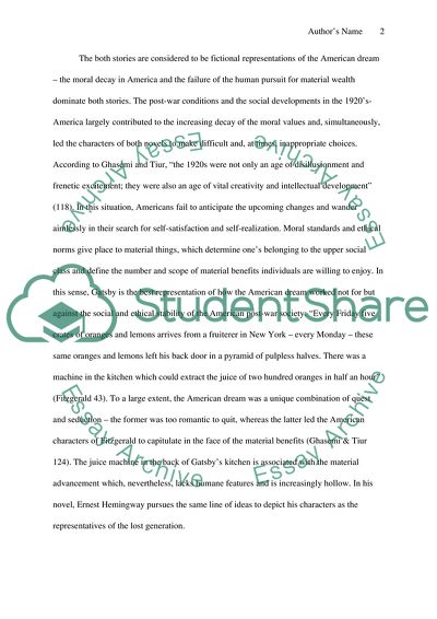 America and the Decay of Morality: The Great Gatsby and The Sun Also Rises