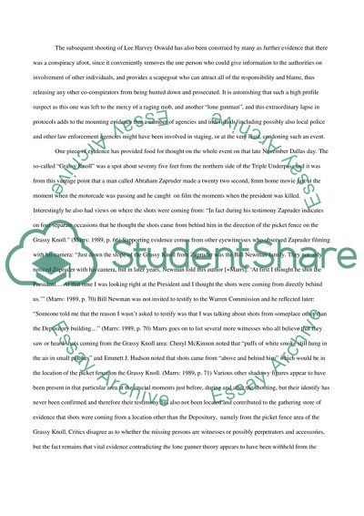 The Shocking Nature of an Assassination a Serving President in the Middle of the Cold War