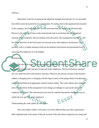 Motivation of Employees on Management in Organizational Settings