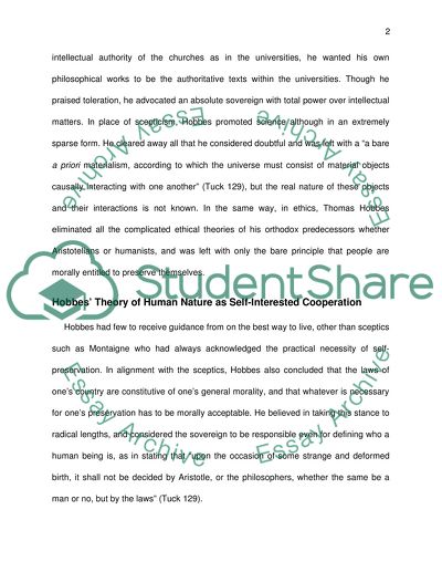 Hobbes Works Perspective in Western Civilization