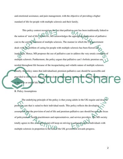 Palliative Care Policy for Multiple Sclerosis