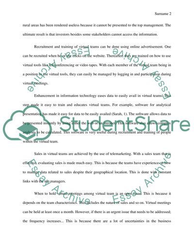 Global virtual sales team