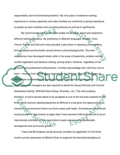 Willmott Dixon placement