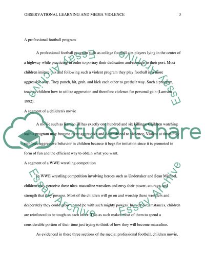 Observational Learning and Media Violence