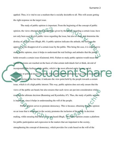 Public Opinion & Public Policy - [400 Level Political Science Course]