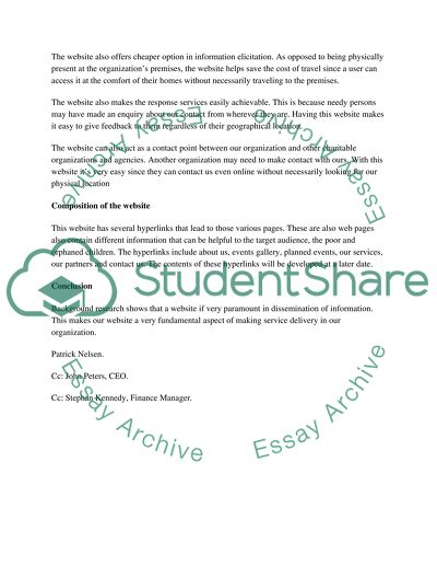 Creation of a Potential Chartable Organization Web Page