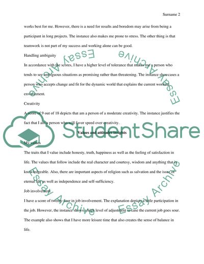 Personality Type Assessment