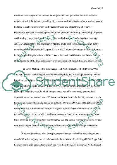 The Audio-Lingual Method and Situational Approach of English