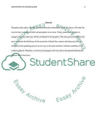 Deception in Journalism