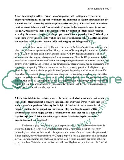 Analysis of Dr. Sagans Work