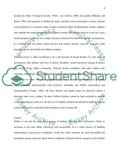 Study of Politics as a Science